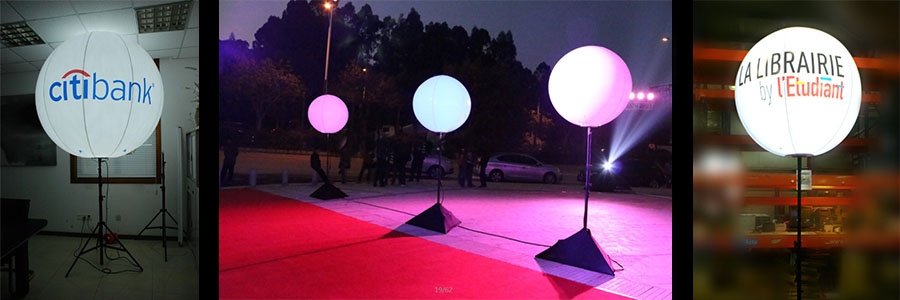 Ballon publicitaire lumineux ou éclairant avec système LED