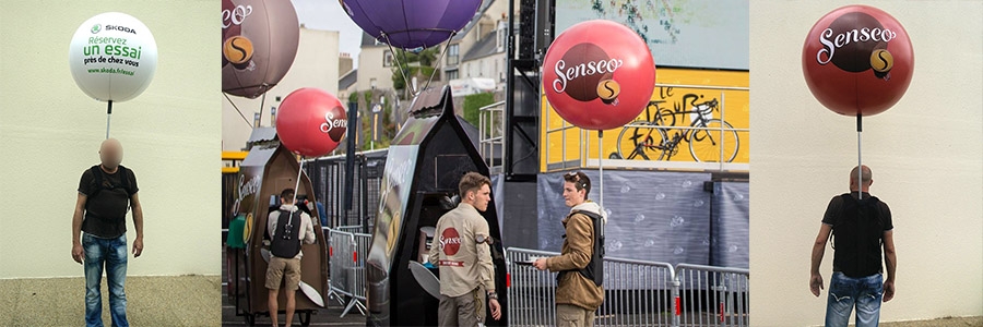 Ballon sac à dos publicitaire